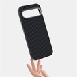 Husă pentru Google Pixel 10 / 10 Pro, ABEEL, pentru MagSafe, cu textură de carbon, negru