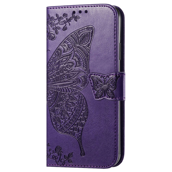 Cu clapetă pentru Oppo A17, Butterfly, violet