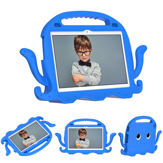 Husă pentru copii pentru Lenovo Tab M10 10.1 Gen 3, cu mâner, caracatiță, albastru