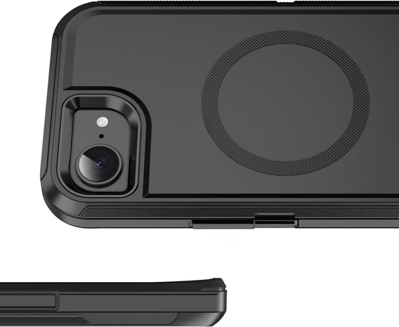 Carcasă cu ramă pentru iPhone 16E, pentru MagSafe, negru