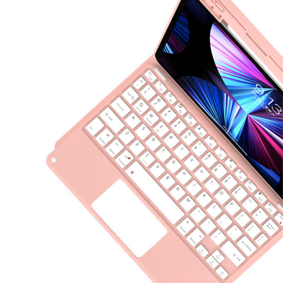 Carcasă + tastatură iPad Air 10.9 4 2020 / 5 2022, Touchpad, roz rose gold