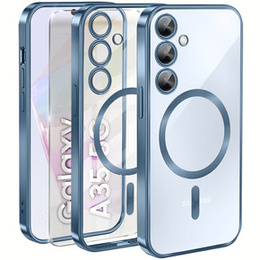 Husă pentru Samsung Galaxy A35 5G, Electro MagSafe, albastru + Sticlă pentru ecran