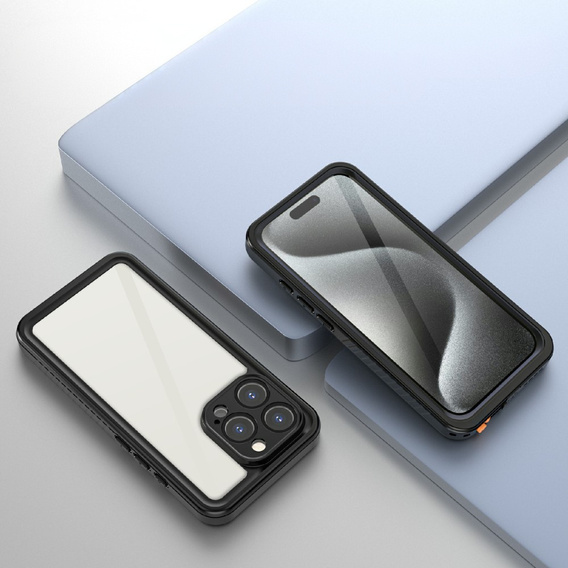 Husă impermeabilă IP68 pentru iPhone 16 Pro, negru