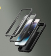 Husă blindată pentru iPhone 14 Pro Max, Dexnor CamProtect MagSafe, negru (Două rame)