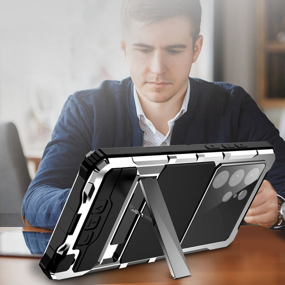 Husă pentru Samsung Galaxy S23 Ultra, R-JUST, armată, argintie