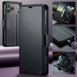 Carcasă de portofel Litchi lucioasă pentru iPhone 17 Pro Max