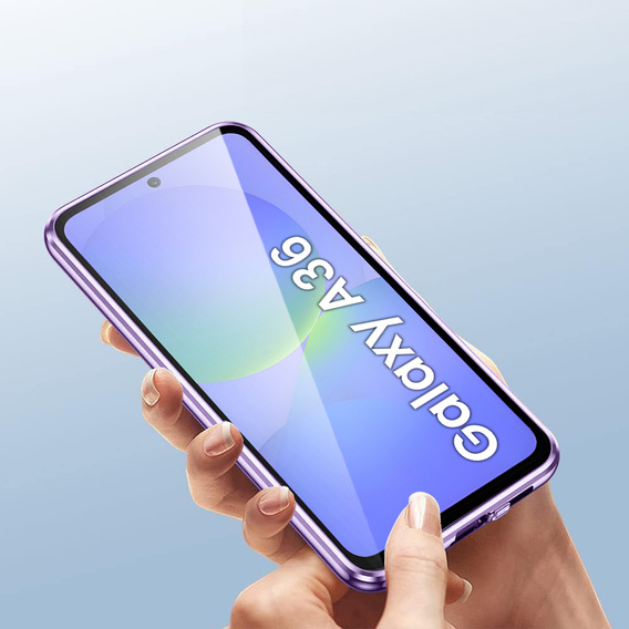 Husa pentru Samsung Galaxy A36, Magnetic Dual Glass, violet