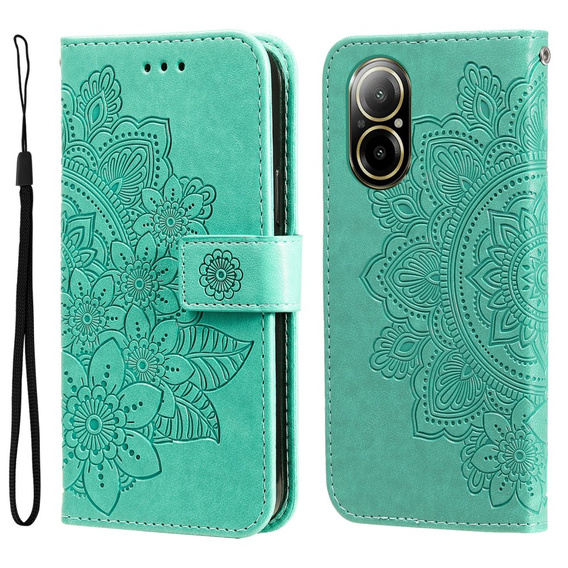 Cu clapetă pentru Realme C67, Mandala, verde