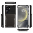 Husa pentru Samsung Galaxy S25 Ultra, Card Holder Kickstand, negru