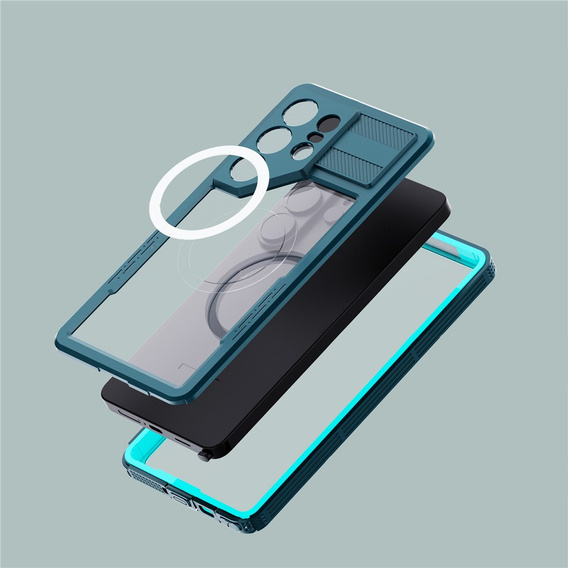 Husă impermeabilă Redpepper MagSafe pentru Samsung Galaxy S26 Ultra, albastră