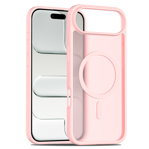 Husă Matt pentru iPhone Air, pentru MagSafe, roz translucid
