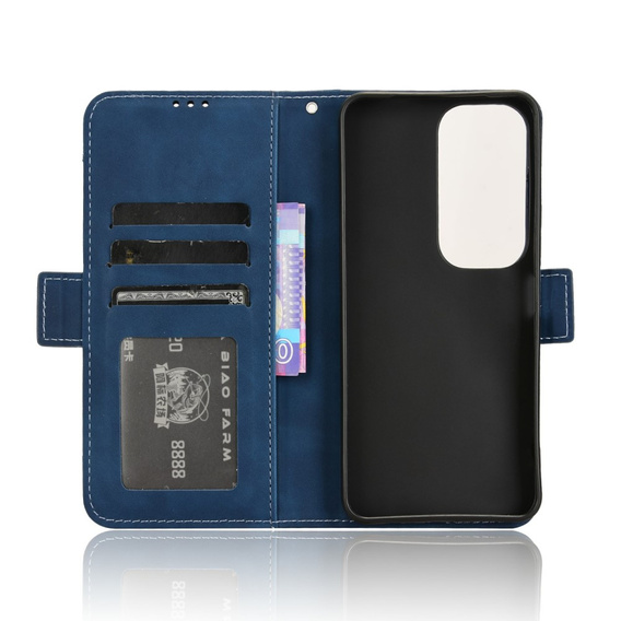 Cu clapetă pentru Vivo Y19s, Card Slot, albastru închis