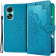 Cu clapetă pentru Oppo A78 4G, Mandala, albastru