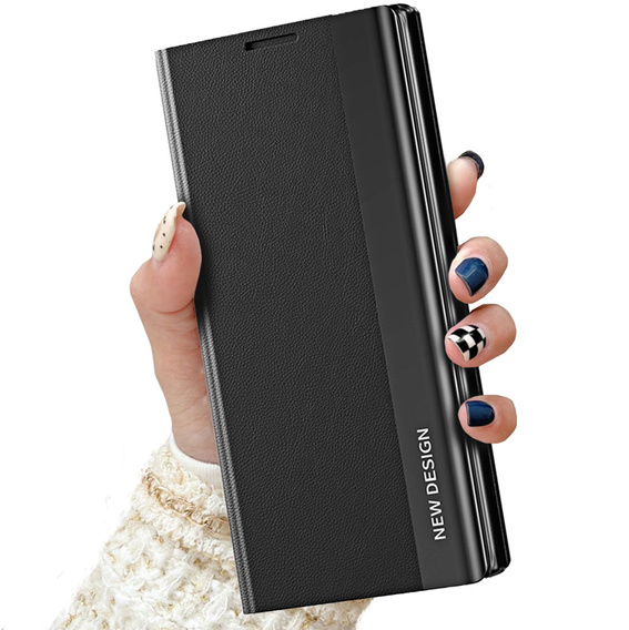 Cu clapetă pentru Xiaomi Redmi Note 9S/9 Pro/9 Pro Max, Side Magnetic, negru