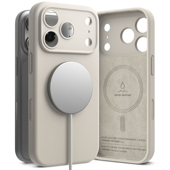 Carcasă Ringke pentru iPhone 17 Pro Max, Silicone Magnetic MagSafe, Stone