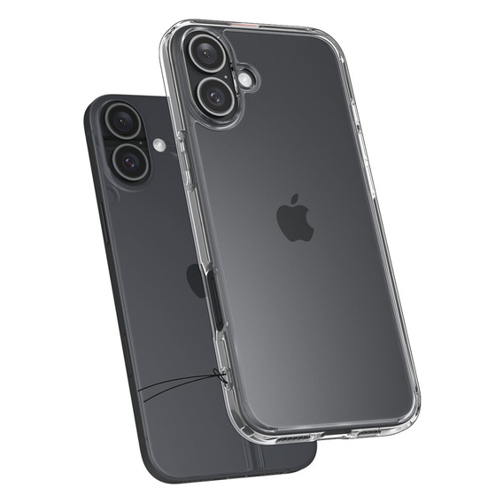 Carcasa Spigen pentru iPhone 16, Ultra Hybrid, transparentă + sticlă temperată 9H