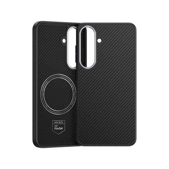 Carcasa BENKS Kevlar pentru Samsung Galaxy S25+ Plus, pentru MagSafe, Carbon Fiber, negru