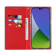Cu clapetă pentru iPhone 15 Pro, Litchi Skin Grain, negru