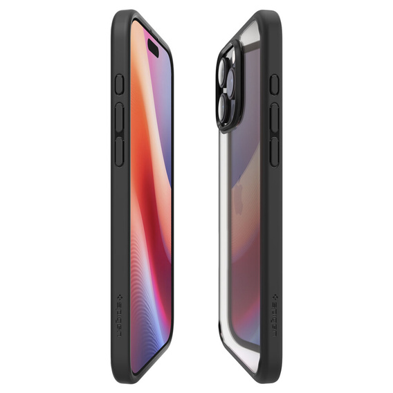 Carcasa Spigen pentru iPhone 16 Pro Max, Ultra Hybrid, transparent / negru + sticlă temperată 9H