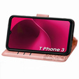 Cu clapetă pentru T Phone 3 5G, Butterfly, roz rose gold