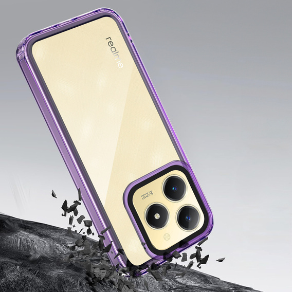 Huse pentru Realme C61, Fusion Hybrid, transparent / violet