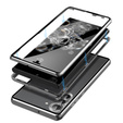 Husa pentru Samsung Galaxy S23, Magnetic Dual Glass, de argint