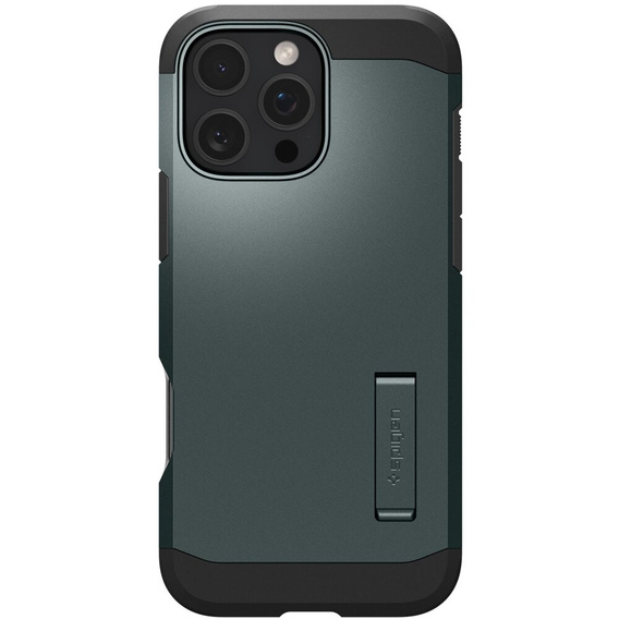 Carcasa Spigen pentru iPhone 16 Pro, Tough Armor Mag MagSafe, verde + 9H Tempered Glass