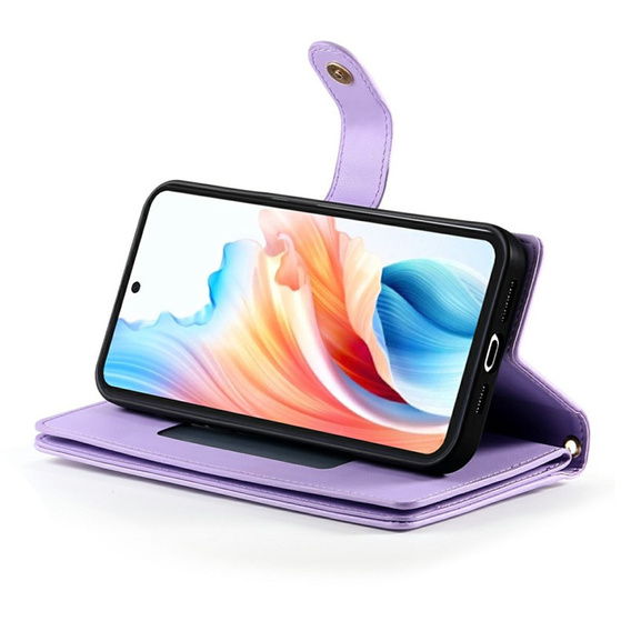 Husă flip cu buzunar cu fermoar pentru Samsung Galaxy A57 5G, violet