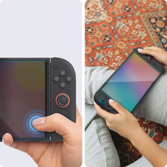 Folie din sticlă Spigen Glas.tR EZ Fit 2-Pack pentru Nintendo Switch 2 – Transparentă