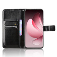Cu clapetă pentru Oppo Reno 13 Pro, Crazy Horse Wallet, negru
