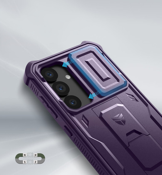 Husă blindată pentru Samsung Galaxy S25, Dexnor Full Body (Two Frames), violet