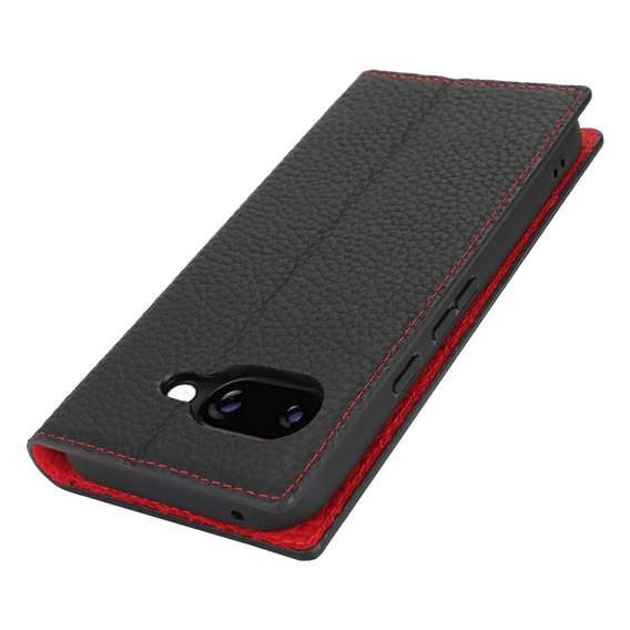 Cu clapetă pentru Google Pixel 9A, Litchi Skin Grain, negru