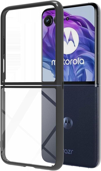 Huse pentru Motorola Razr 50 Ultra, Fusion Hybrid, transparent / negru