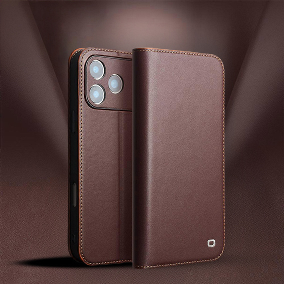 QIALINO piele portofel flip caz pentru iPhone 17 Pro - maro