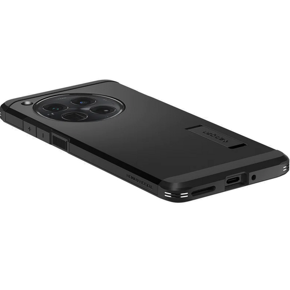Husă Spigen Tough Armor pentru OnePlus 12 (neagră) – protecție robustă cu suport