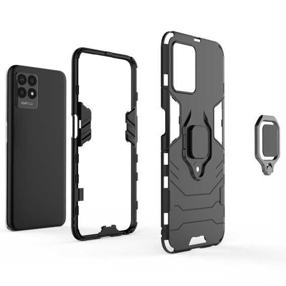 Huse pentru Realme 8i, Kickstand Ring, negru