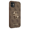 GUESS Huse pentru iPhone 11, 4G Big Metal Logo, maro