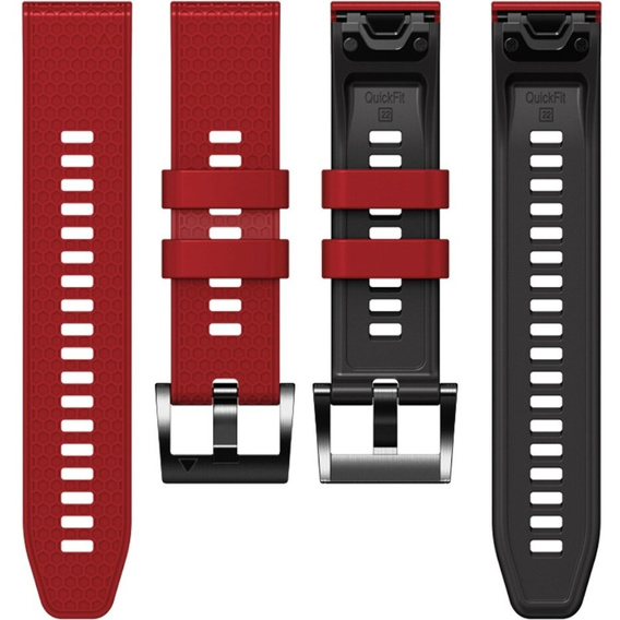 Curea de silicon pentru Garmin Fenix 7 / Forerunner 965 / 955 / 945 / 935, roșu / negru