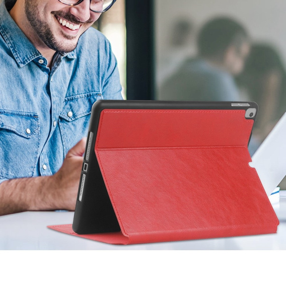 Husă pentru iPad 10.2 2021 / 2020 / 2019, Business Card and Pen Slot, roșu