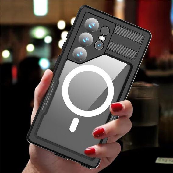 Husă impermeabilă pentru Samsung Galaxy S24 Ultra, Redpepper, pentru MagSafe, negru