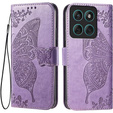 Cu clapetă pentru Motorola Moto G86 5G, Butterfly, violet