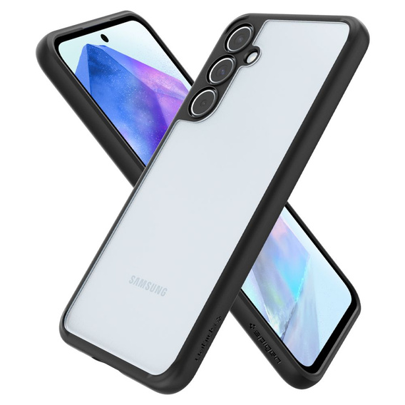 Carcasa Spigen pentru Samsung Galaxy A55 5G, Ultra Hybrid, negru + sticlă temperată 9H