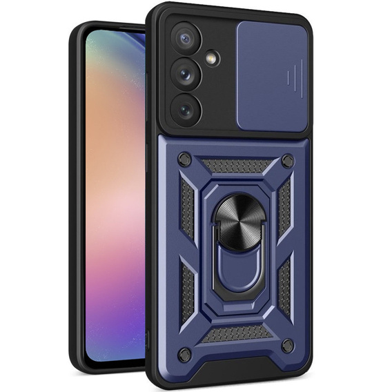 Husă blindată pentru Samsung Galaxy A54 5G, CamShield Slide, albastru