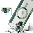 Cu clapetă pentru iPhone 16, RFID Wallet MagSafe CamShield, verde