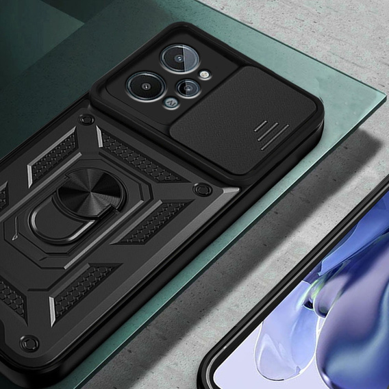 Husă blindată pentru Realme C31, CamShield Slide, negru
