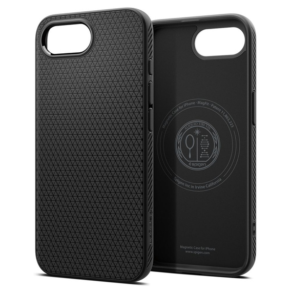 Carcasa Spigen pentru iPhone 16E, Liquid Air, negru + 9H Tempered Glass