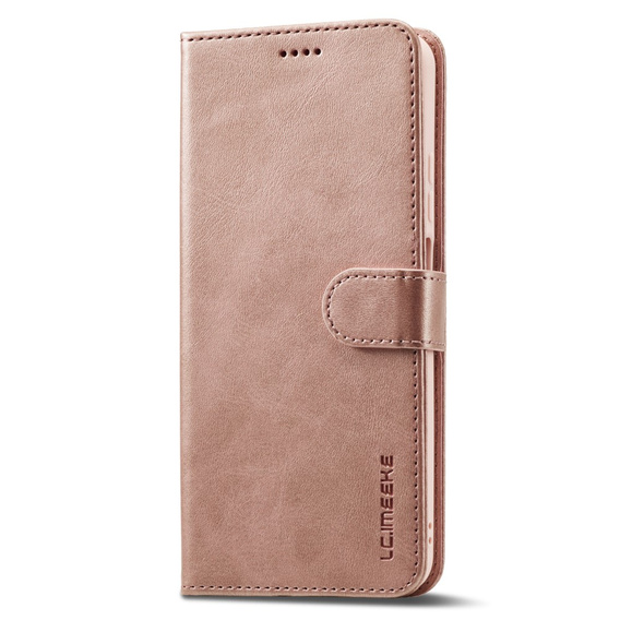 Cu clapetă pentru Oppo A17, LC.IMEEKE, roz rose gold