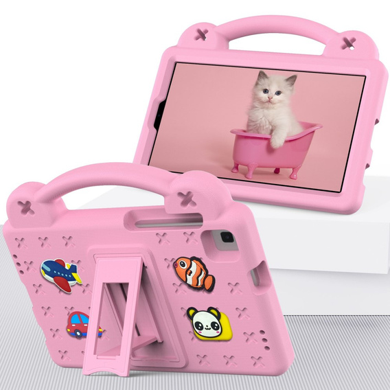 Husă pentru copii pentru Samsung Galaxy Tab A7 Lite 8.7 T220/T225, Cute Patterns, cu suport, roz