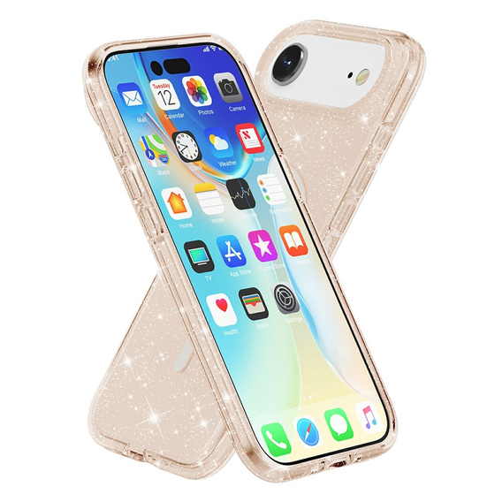 Husă pentru iPhone Air, pentru MagSafe, glitter, aur translucid