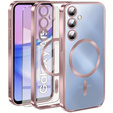 Husă pentru Samsung Galaxy A15 4G/5G, Electro MagSafe, roz + Sticlă pentru ecran